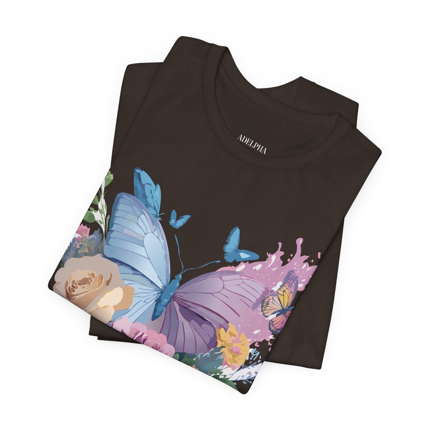 Butterfly Graphic Unisex 100 Cotton Lightweight Vintage Floral Design Jersey Tee 33