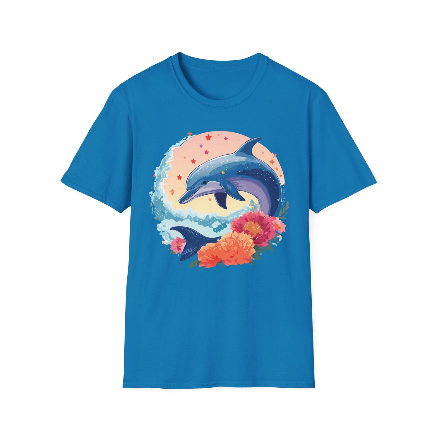 Dolphin Shirts Unisex Tee 100 Percent Ring Spun Cotton Gildan Softstyle 64000 For Everyday Comfort