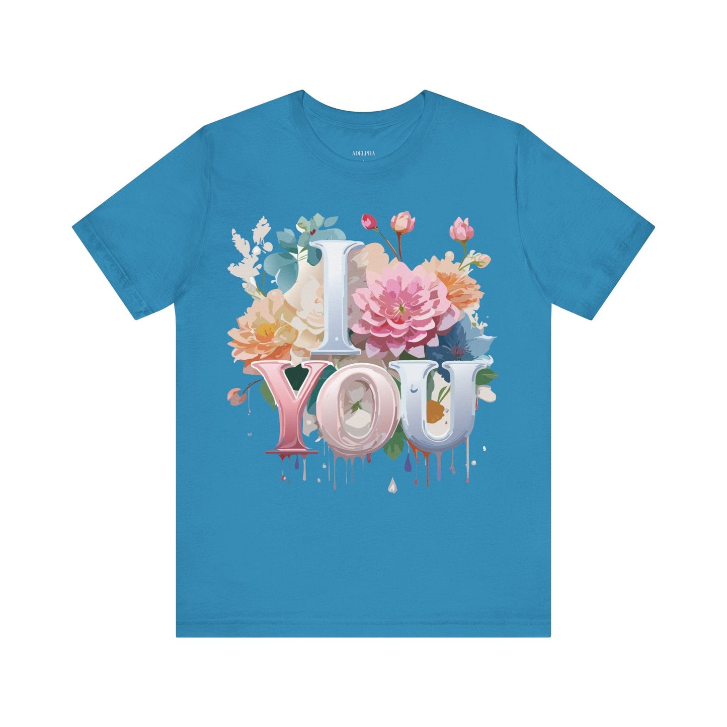 Valentine Day Graphic Unisex 100 Cotton Vintage Artwork with Love and Flower Design Tee 1
