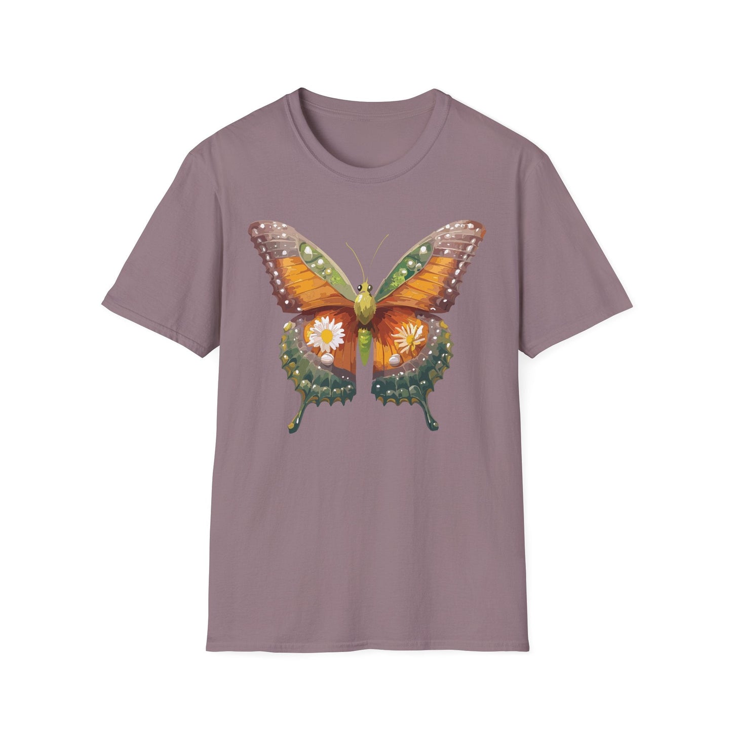 Butterfly T Shirt Unisex Monarch Shirt Gildan Softstyle 64000 100 Percent Ring Spun Cotton