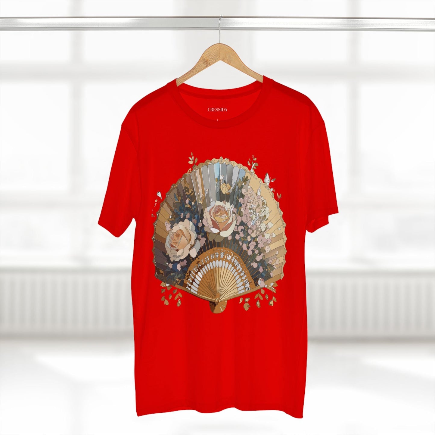 Antique Fan Graphic Design T-Shirt Unisex 100 Cotton Floral Carnival Artwork Tee 6