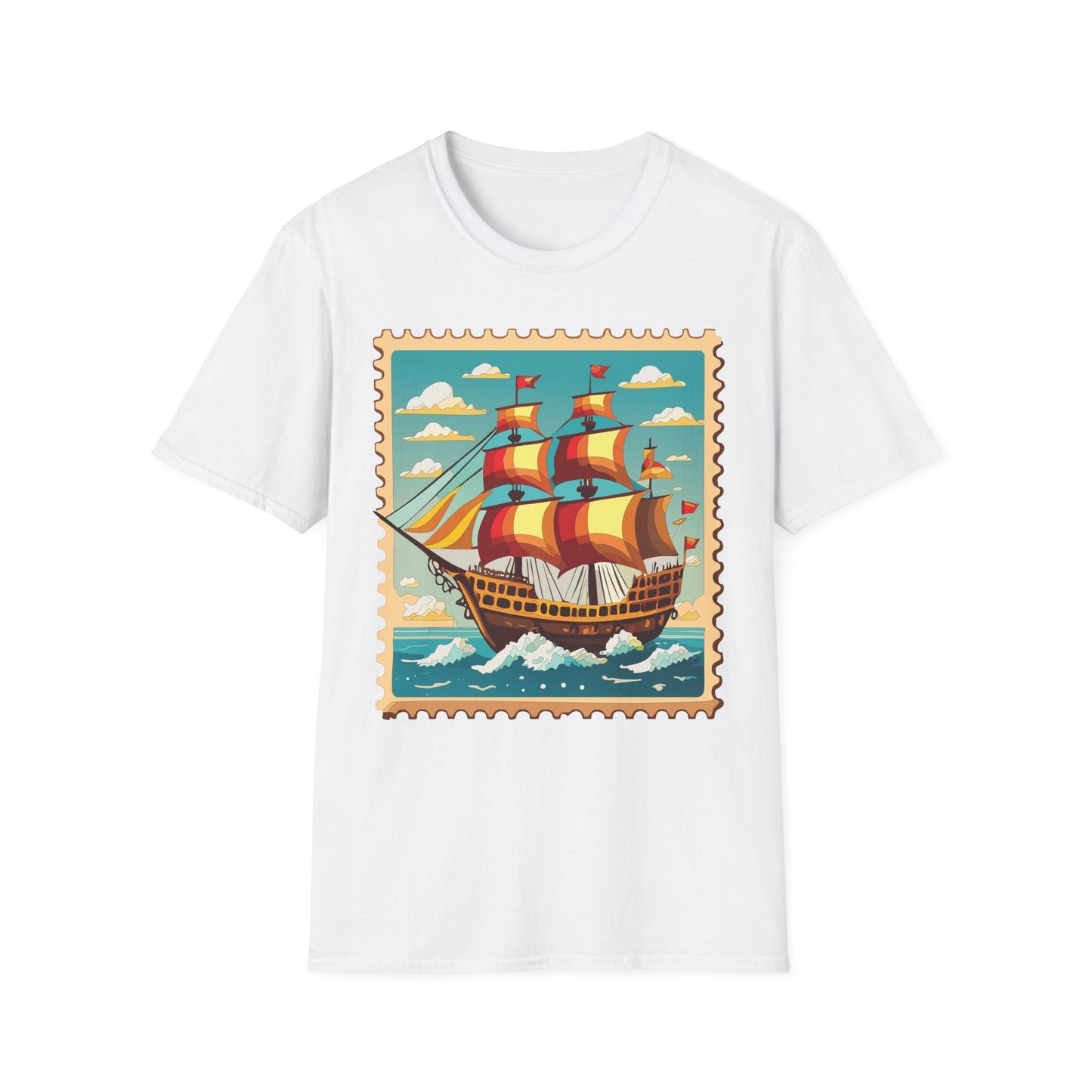 Unisex Softstyle Short Sleeve T Shirt Gildan 64000 Ring Spun Cotton Vessel Ship Frigate Tee