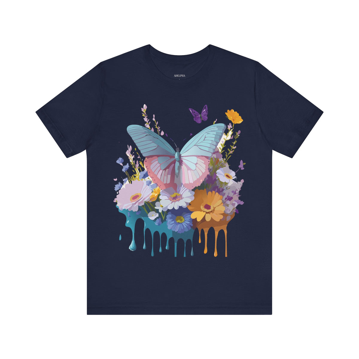 Butterfly Graphic Unisex Cotton Bella+Canvas Tee with Art Design n45