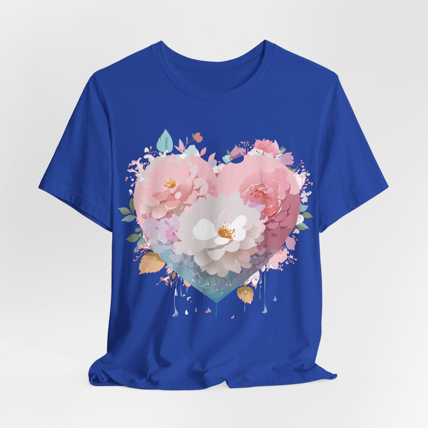 Valentine Day Graphic Unisex 100 Cotton Vintage Artwork with Love and Flower Design Tee 34