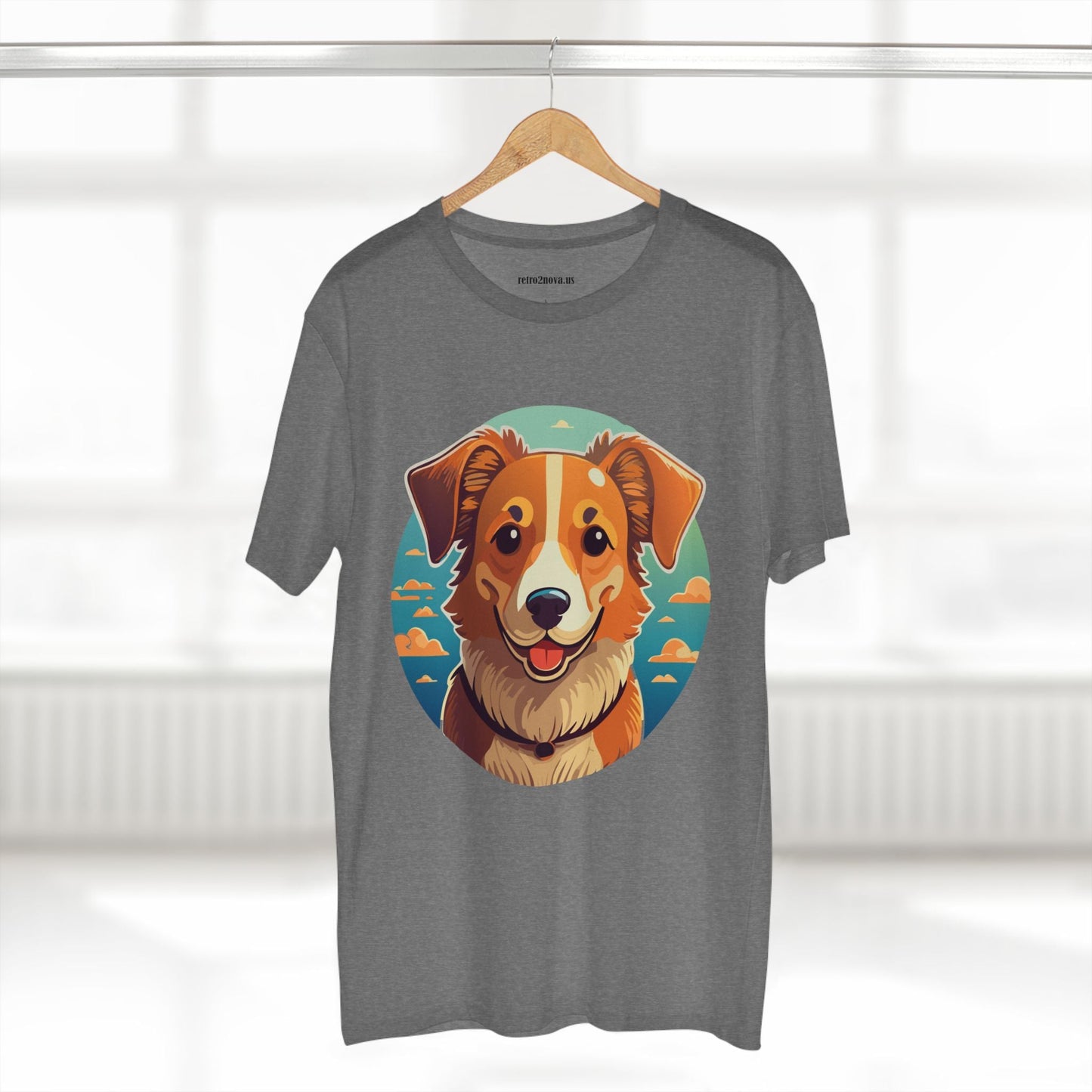 Unisex Animals Dog Shirt With Original Art Design Premium Cotton Tee By Retro2Nova Art Collection Soft Breathable Comfort