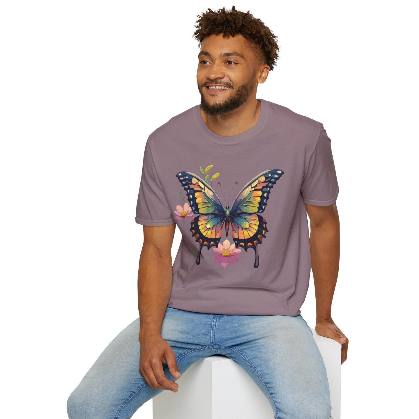 Butterfly Shirt Unisex Monarch Butterfly T Shirt Softstyle Cotton Tee One Hundred Percent Ring Spun