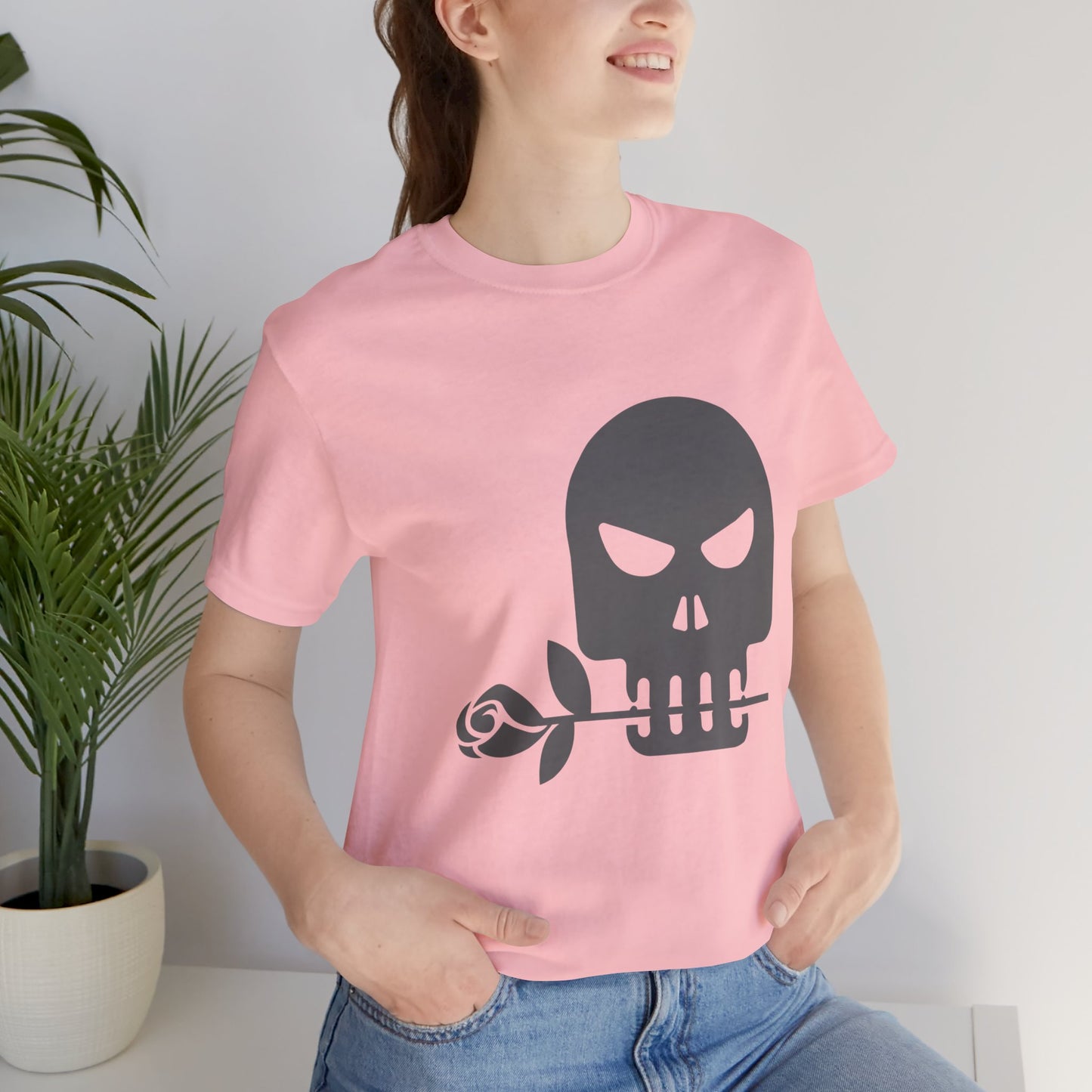 Unisex Cotton Tee Shirt with Skull