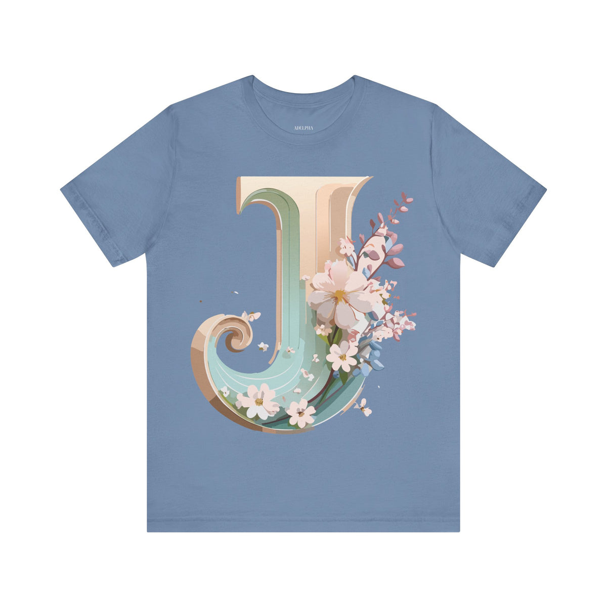 Letter J Graphic Unisex Cotton Bella+Canvas Tee with Art Letter Design
