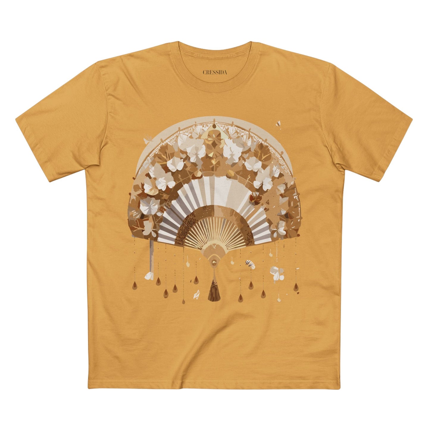 Antique Fan Graphic Design T-Shirt Unisex 100 Cotton Floral Carnival Artwork Tee 17