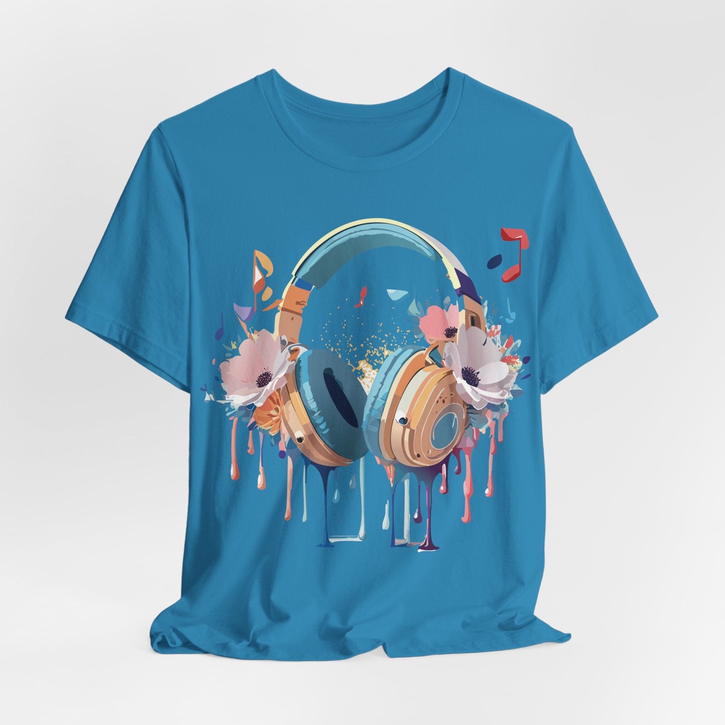 Music Graphic Unisex 100 Cotton Vintage Art with Musical Elements Tee 102
