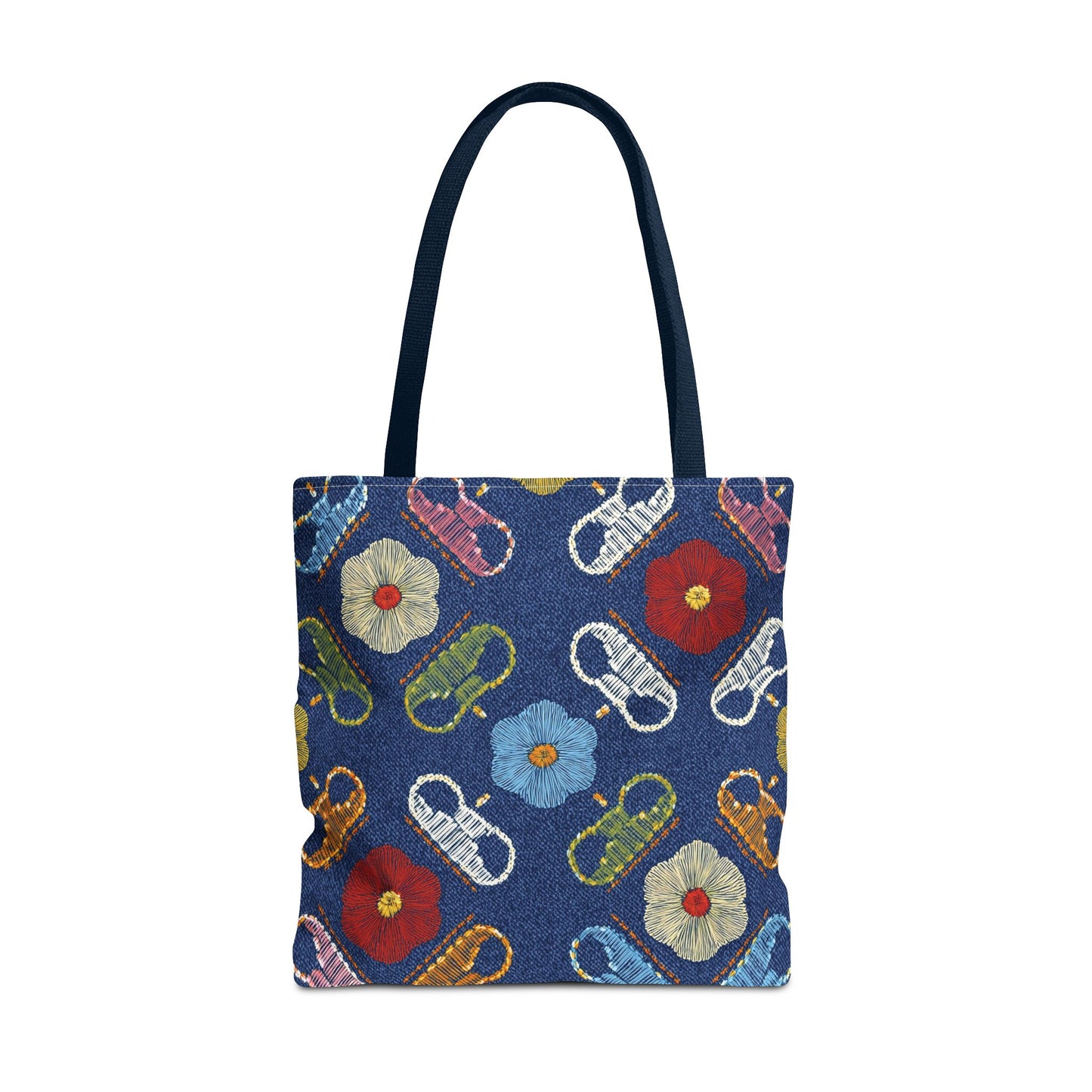 Denim Fabric Imitation Print Unisex Canvas Bag Poly Spun 3 Sizes Tote Bag 154