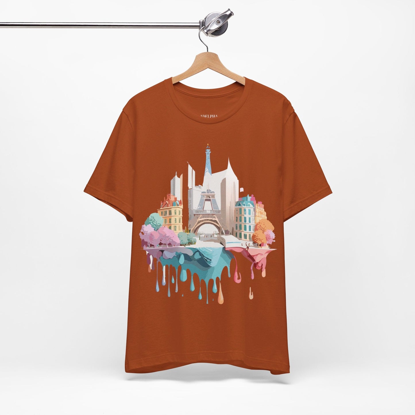 Paris Tourist Graphic Tee Unisex Jersey Short Sleeve Shirt by Adelpha Art Design Vintage Inspired
