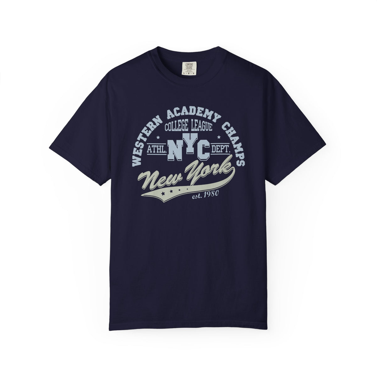 College League Graphic Western Academy Unisex Comfort Colors Garment-Dyed Heavyweight 100 Cotton Art Design T-Shirt w7