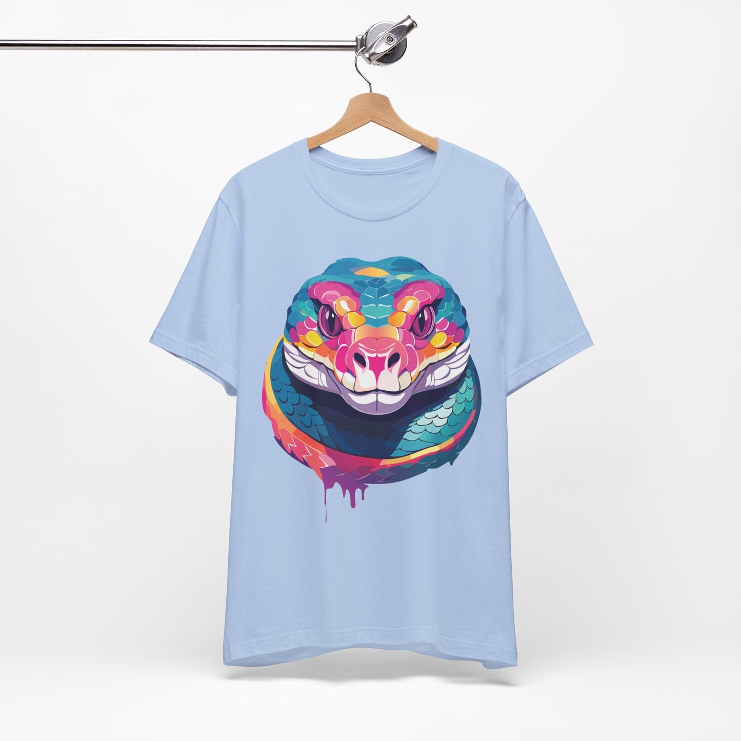 Unisex Animal Tee Shirt With Art Design, Wild Animals Short Sleeve Graphic Tee For Everyday Wear