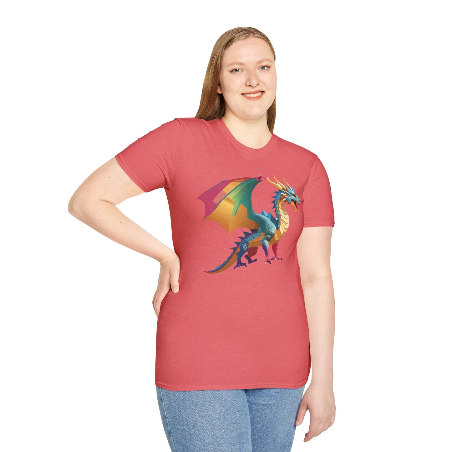 Dragon T Shirt Unisex Dragon Shirt Animal Design Tee Softstyle 100 Percent Ring Spun Cotton