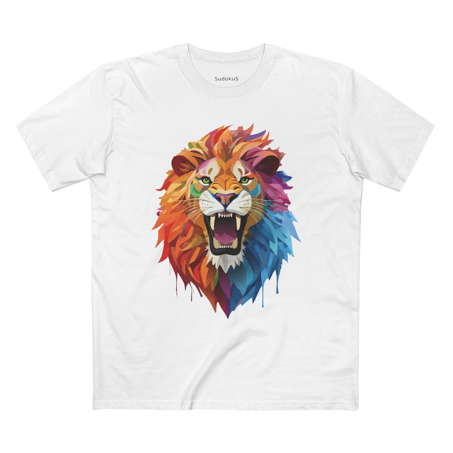 Lion Graphic Unisex 100 Cotton Staple Tee with Animal Design Artwork 28