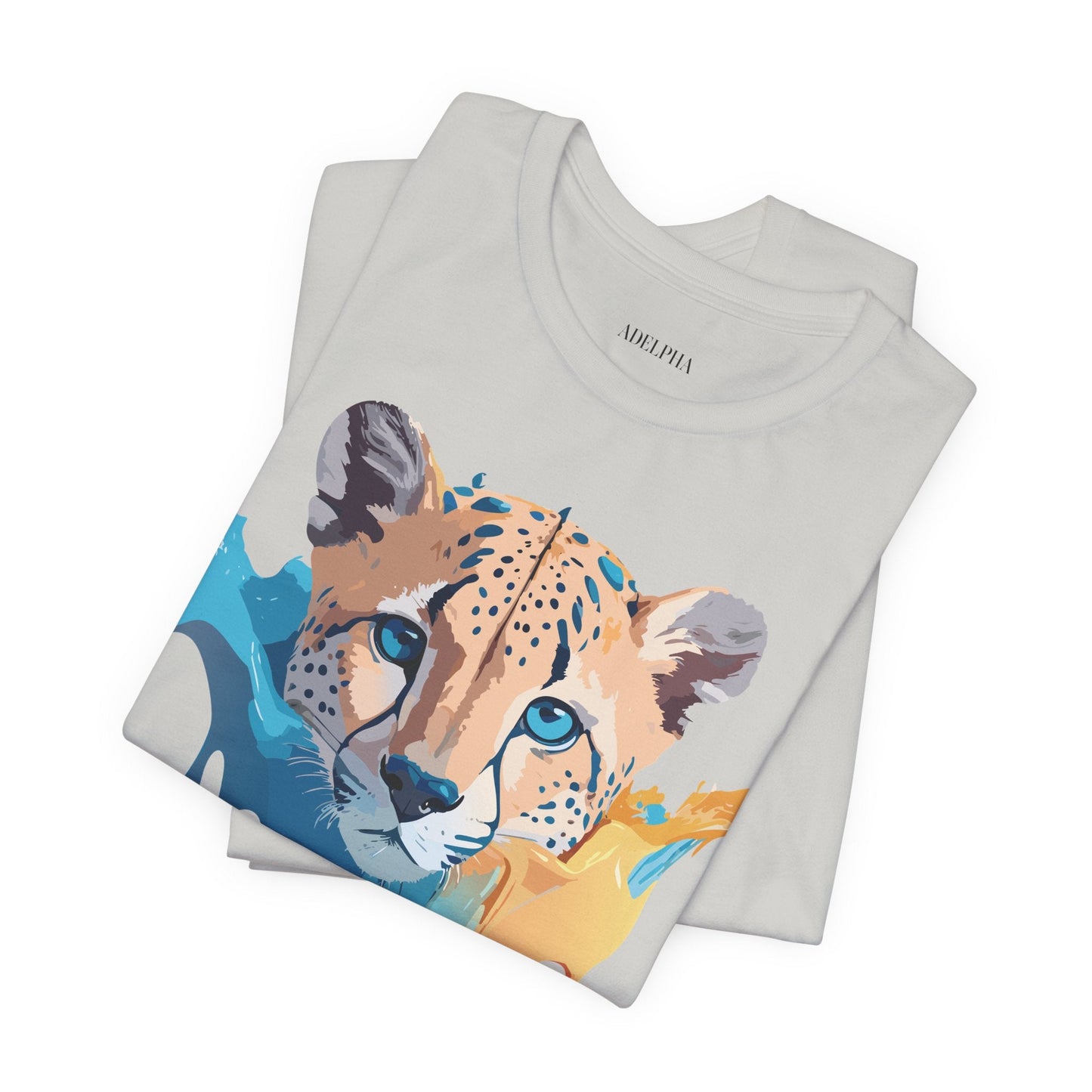 Adelpha Cheetah Graphic Jersey Tee Unisex Short Sleeve Art Design