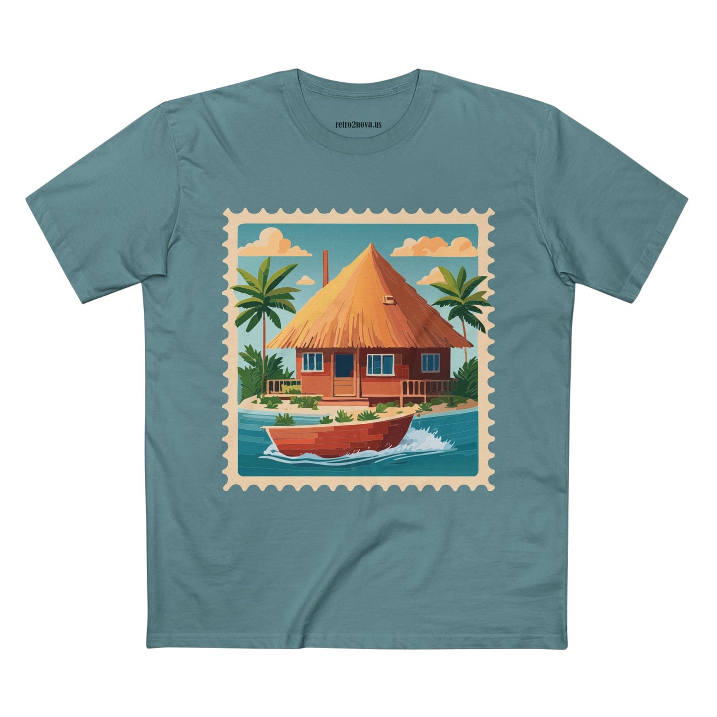 Stamp Shirt Postage Stamp Art Tee Unisex Original Art Design Premium Cotton By Retro2Nova