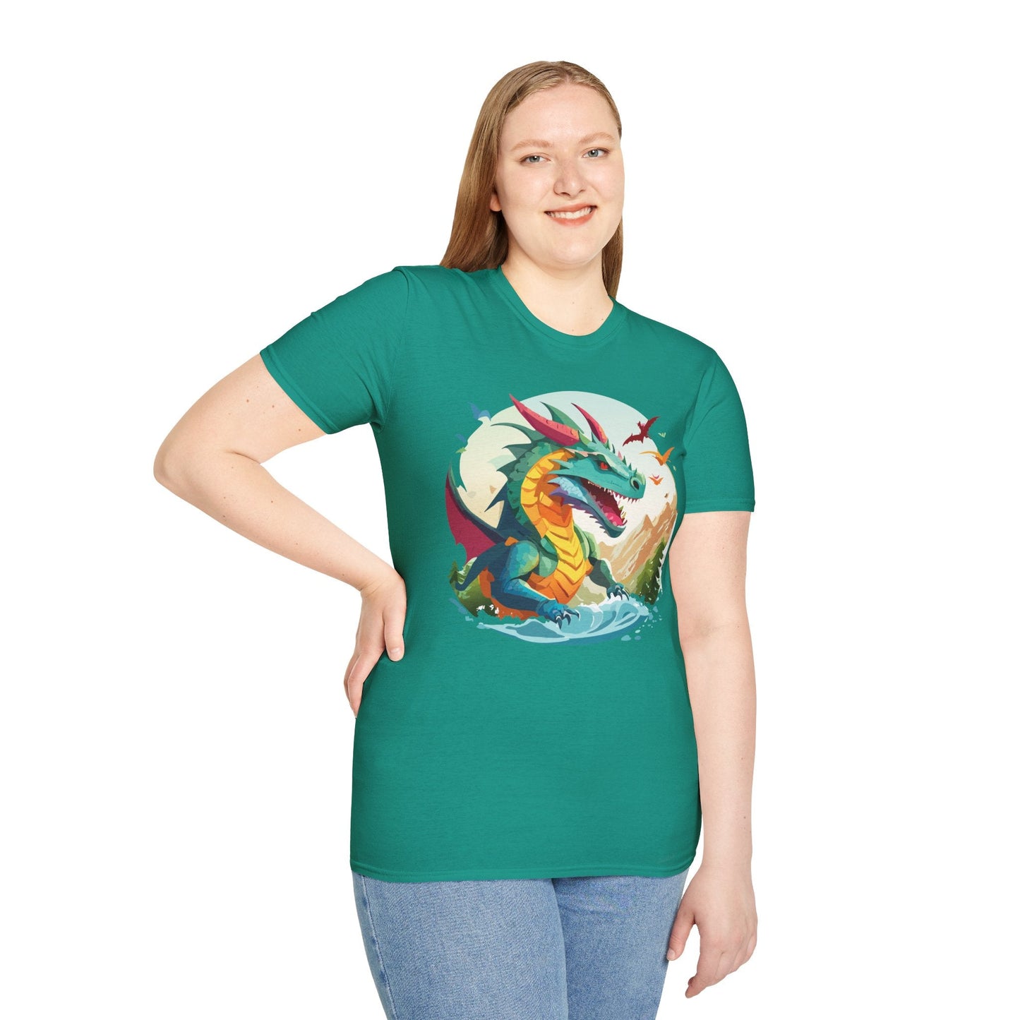 Dragon T Shirt Unisex Animal Tee Softstyle 64000 Premium 100 Percent Ring Spun Cotton