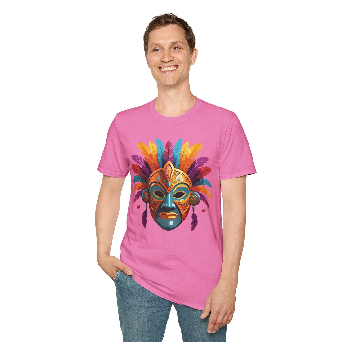 Mask Graphic Unisex Cotton Masquerade Design Artwork Tee 7