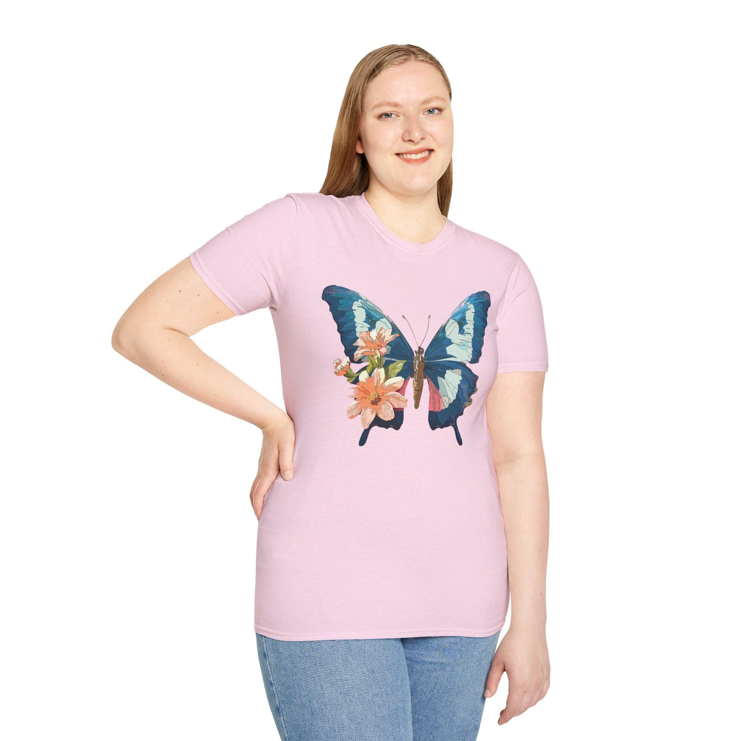 Butterfly Themed Unisex T Shirt Monarch Design Softstyle 64000 100 Cotton Tee For Everyday Comfort