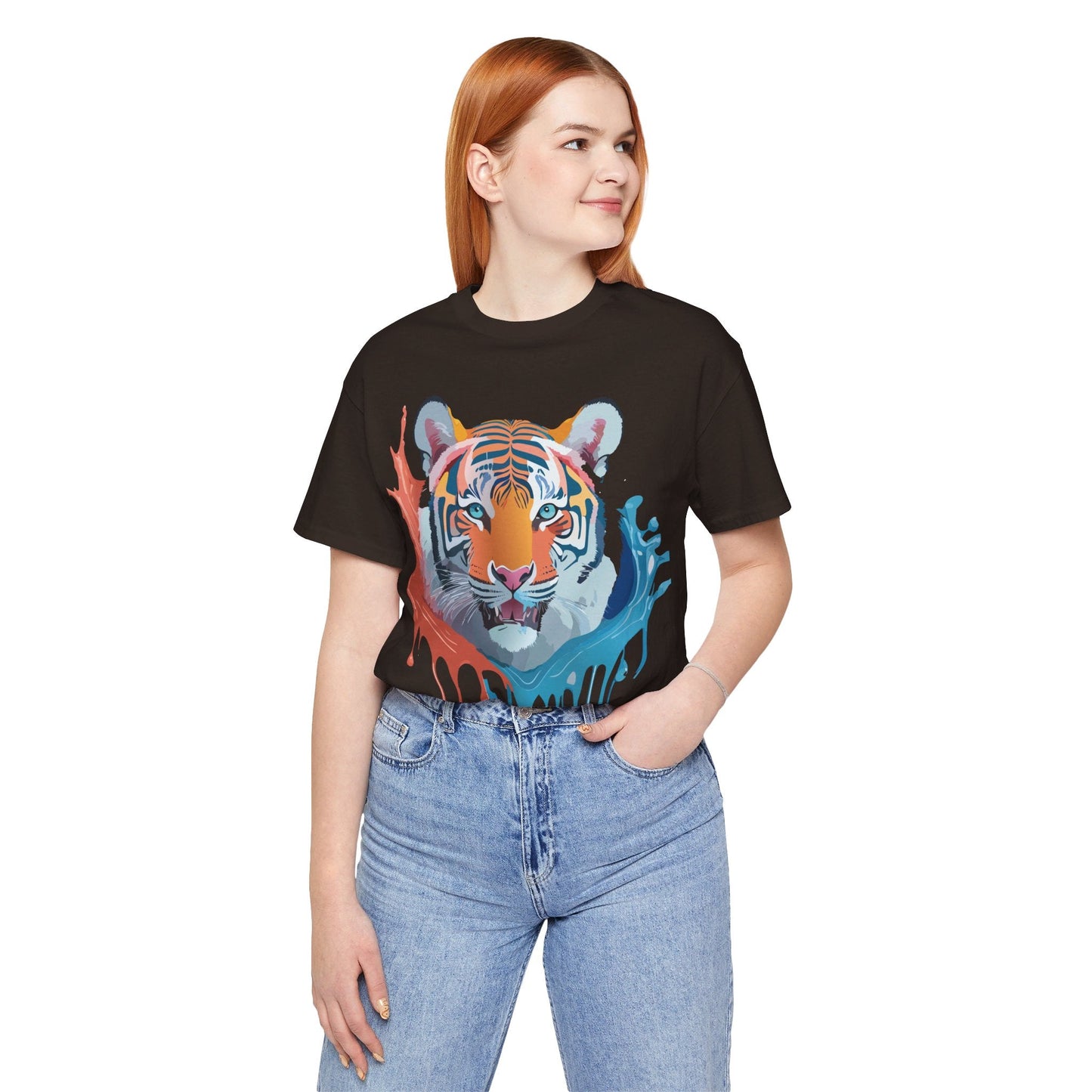 Tiger Graphic Tee Unisex Jersey Short Sleeve With Vintage Inspired Artwork By Adelpha