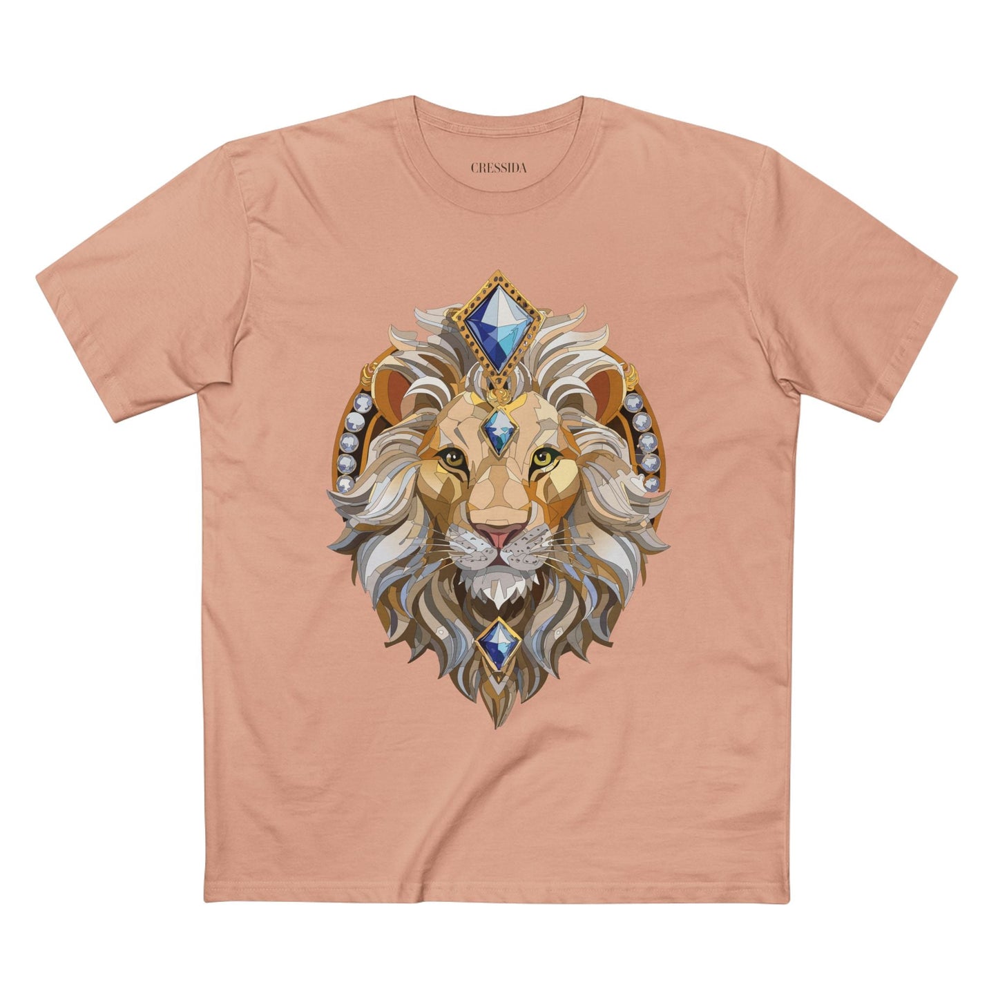 Lion Graphic Unisex 100 Cotton Tee With Unique Animal Golden Medallion Art Design 9