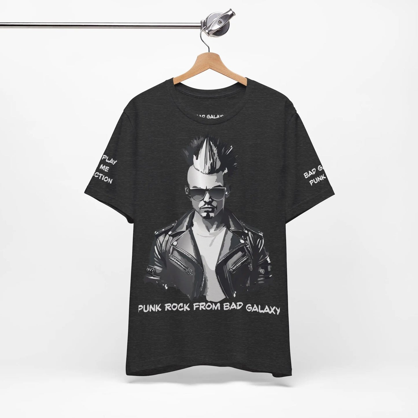 Punk Rock Tee Shirt Made To Order From Bad Galaxy Eco Friendly Inks Cotton Tee Made In USA