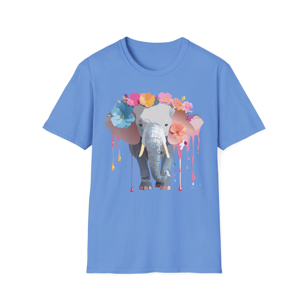 Floral Elephant Tee | Elephant with Flower Crown T-Shirt