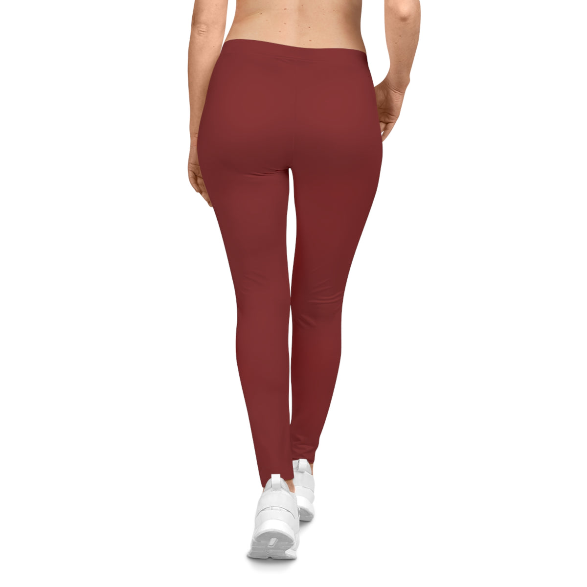 Crushed Berry Burgundy Color Women's Poly-Span Casual Leggings XS-2XL