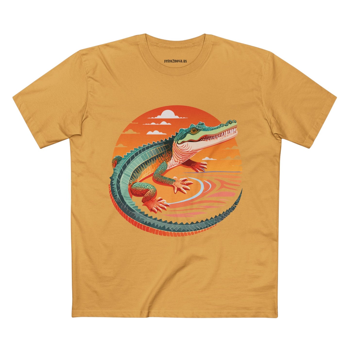 Unisex Crocodile Animal Shirt Premium Cotton Tee With Original Art Design From Retro2Nova Art Collection