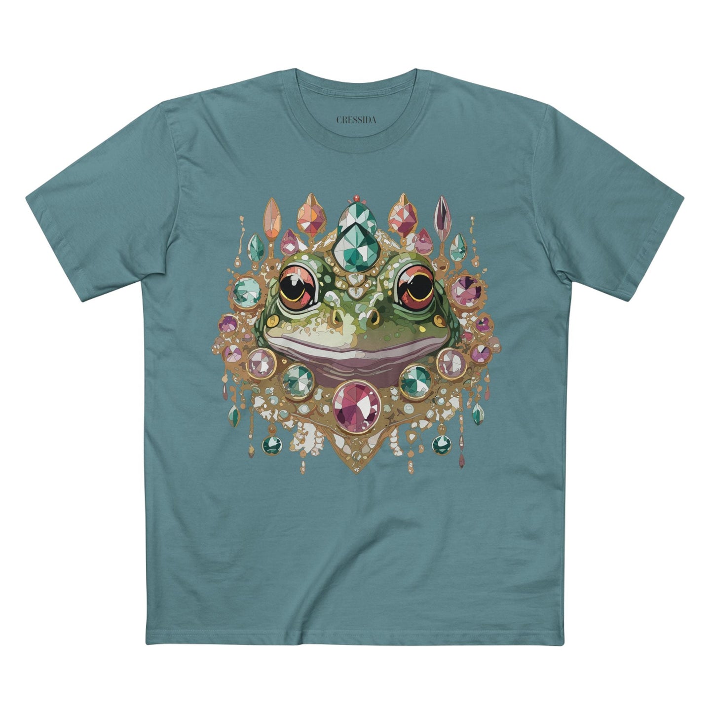 Frog Graphic Unisex 100 Cotton Tee With Unique Animal Golden Medallion Art Design 62