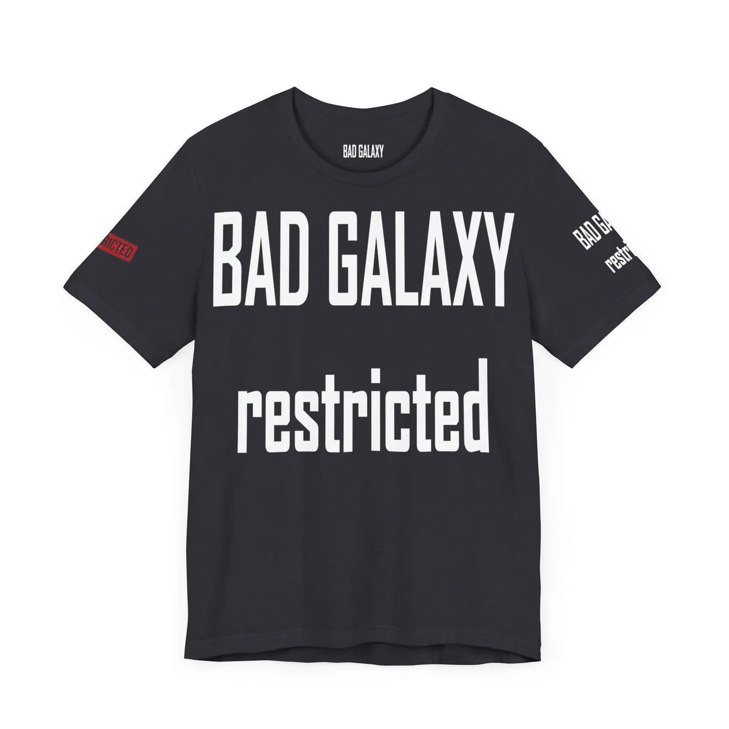Bad Galaxy Tee Shirt With Red Stamp Made To Order Lightweight 100 Percent Cotton Free Shipping