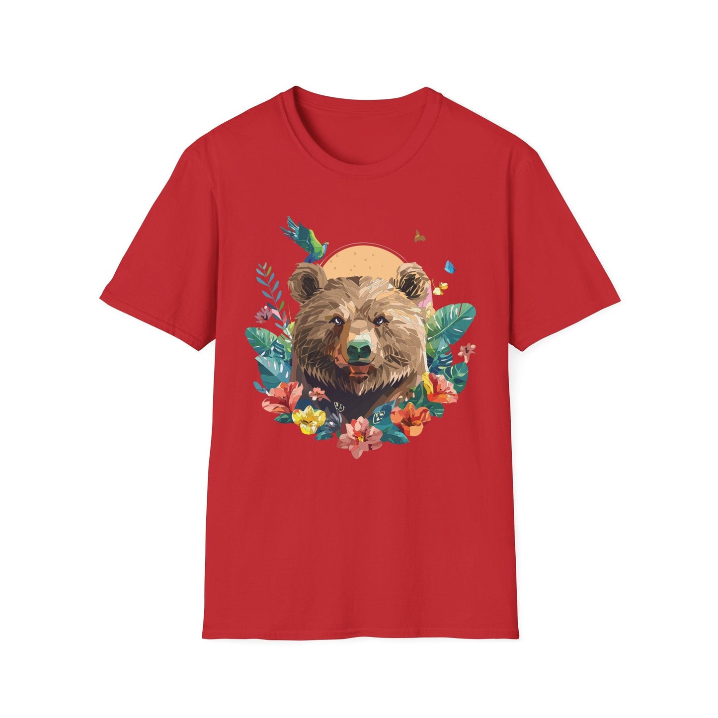 Bear T Shirt Unisex Graphic Tee Bear Lover Gift 100 Percent Ring Spun Cotton Softstyle 64000 Gildan