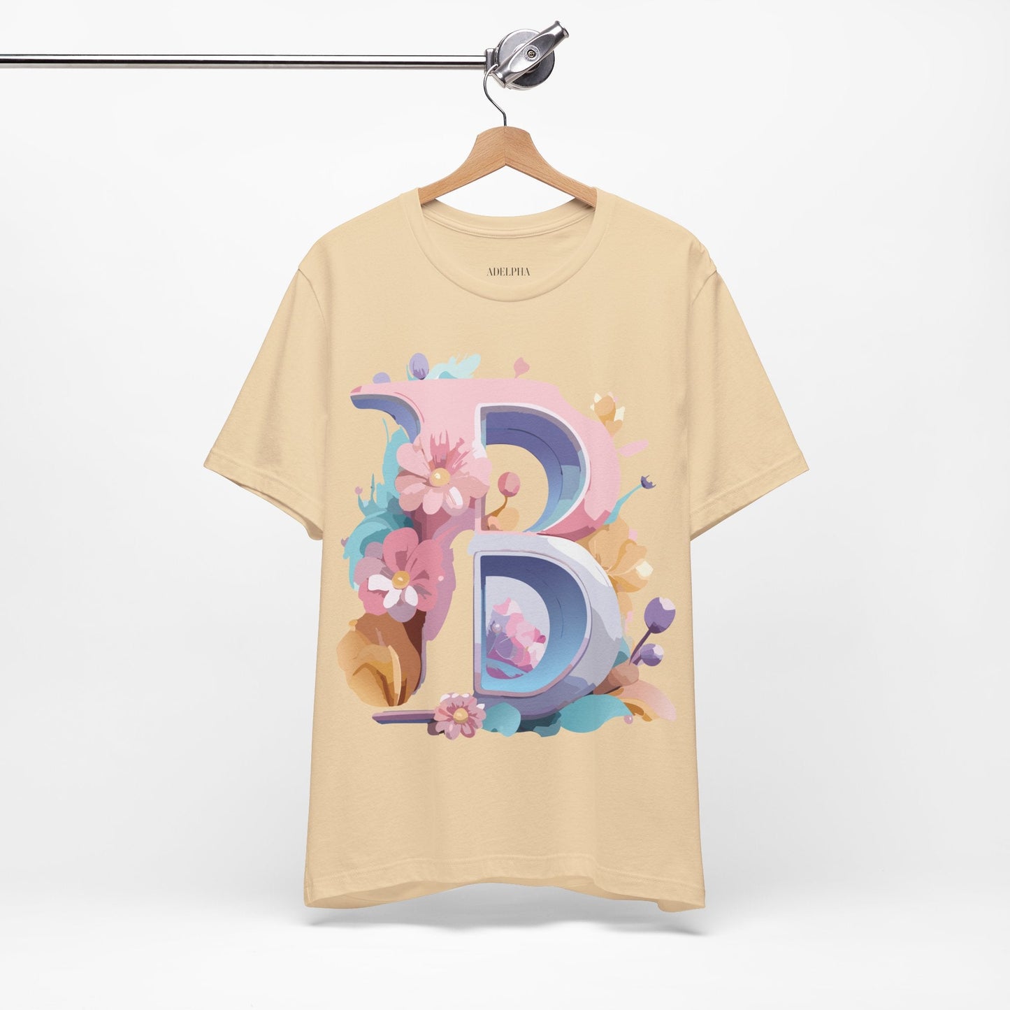 Letter B Shirt Unisex Graphic Tee By Adelpha With Vintage Inspired Artwork Short Sleeve
