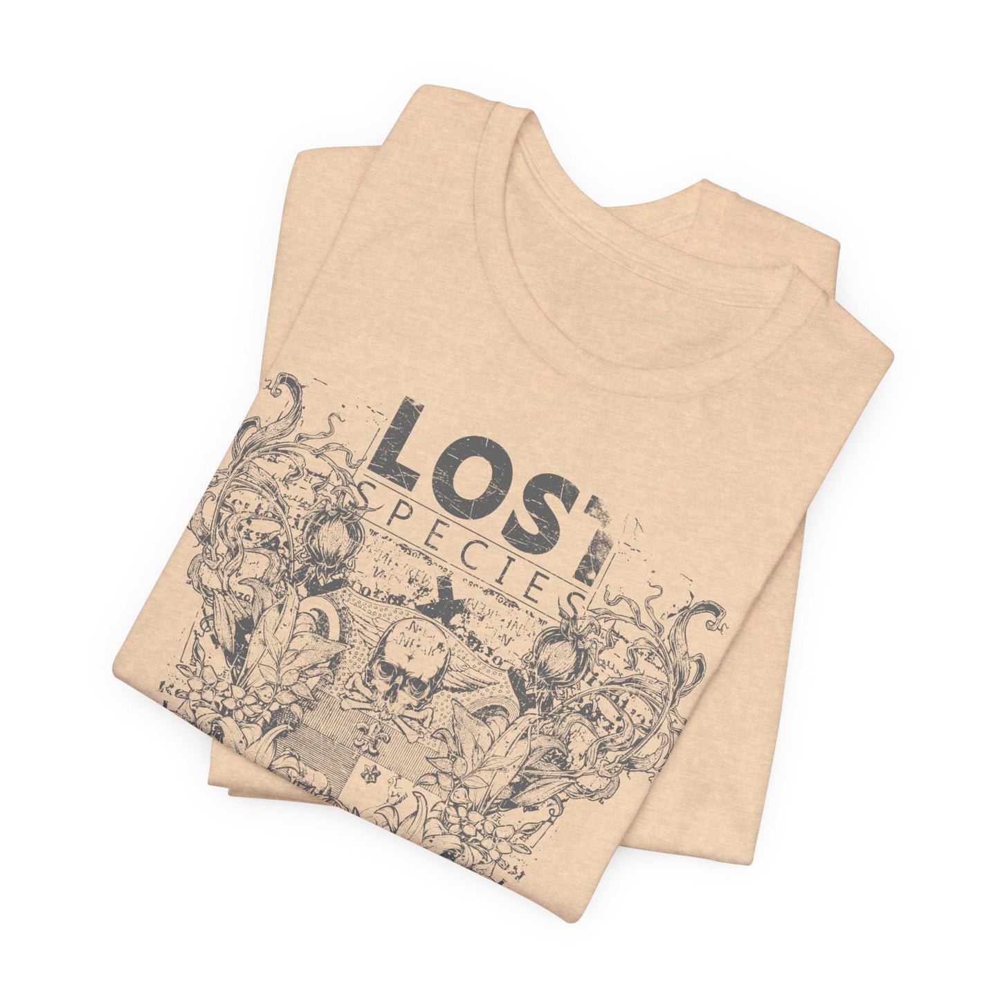 Lost Species Tee Floral Wildlife Illustration Rock Band T-Shirt A-7