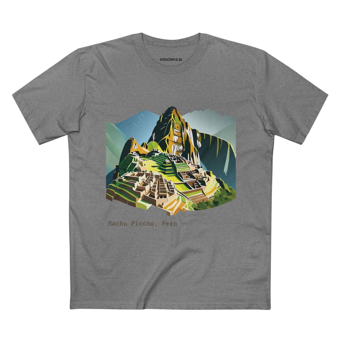 Retro2Nova Machu Picchu Travel Shirt Unisex Art Tee Premium Cotton Staple Tee With Original Design