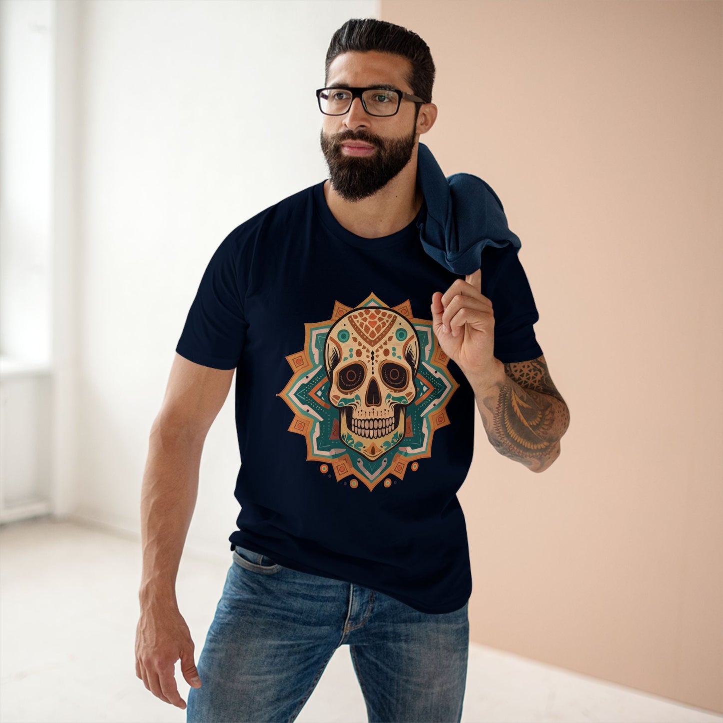 Skull Shirt Unisex Skeleton Tee Premium Cotton With Original Art Design From Retro2Nova Collection
