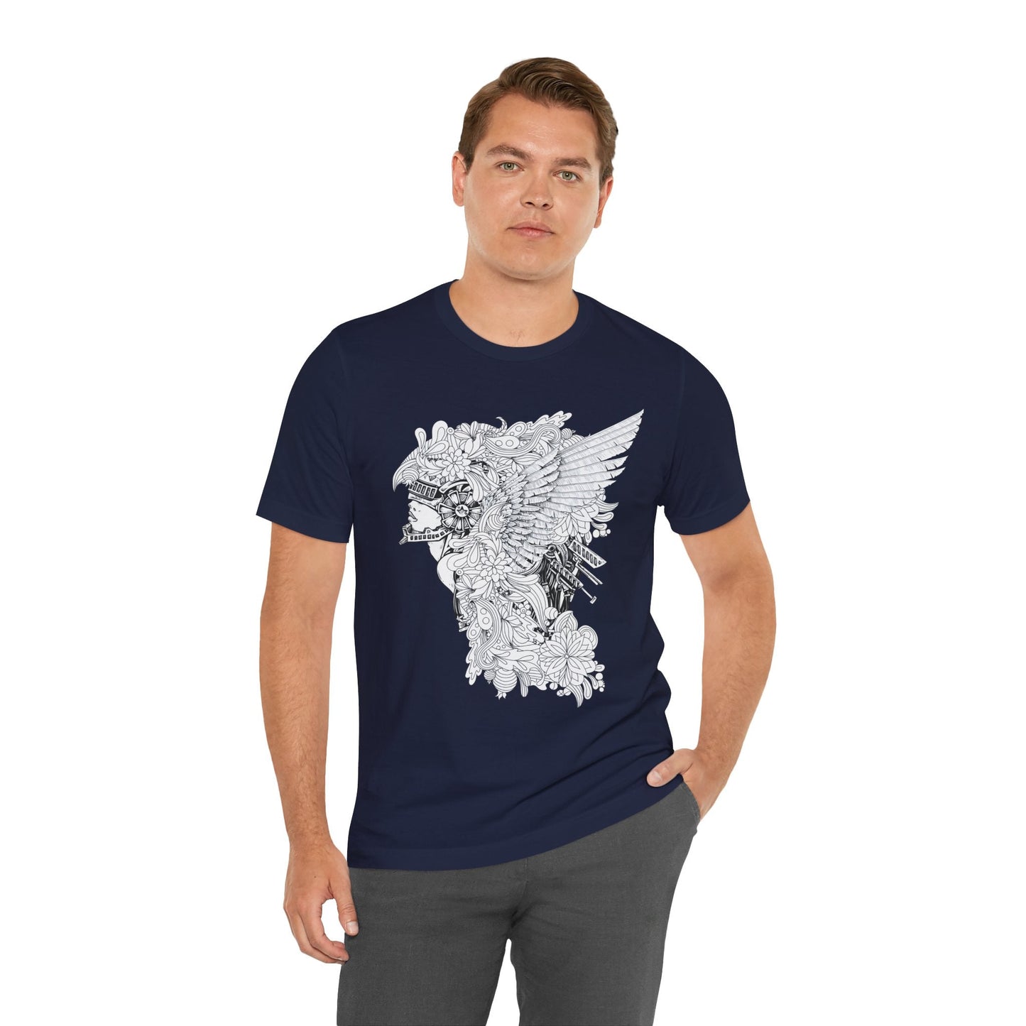 Eagle Illustration Graphic Unisex Cotton T-Shirt r26