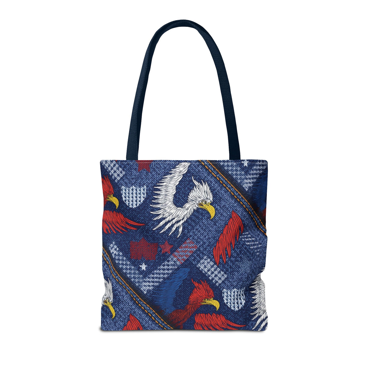 4th of July Graphic Denim Fabric Imitation Print Unisex Canvas Bag Poly Spun 3 Sizes Tote Bag 200-2