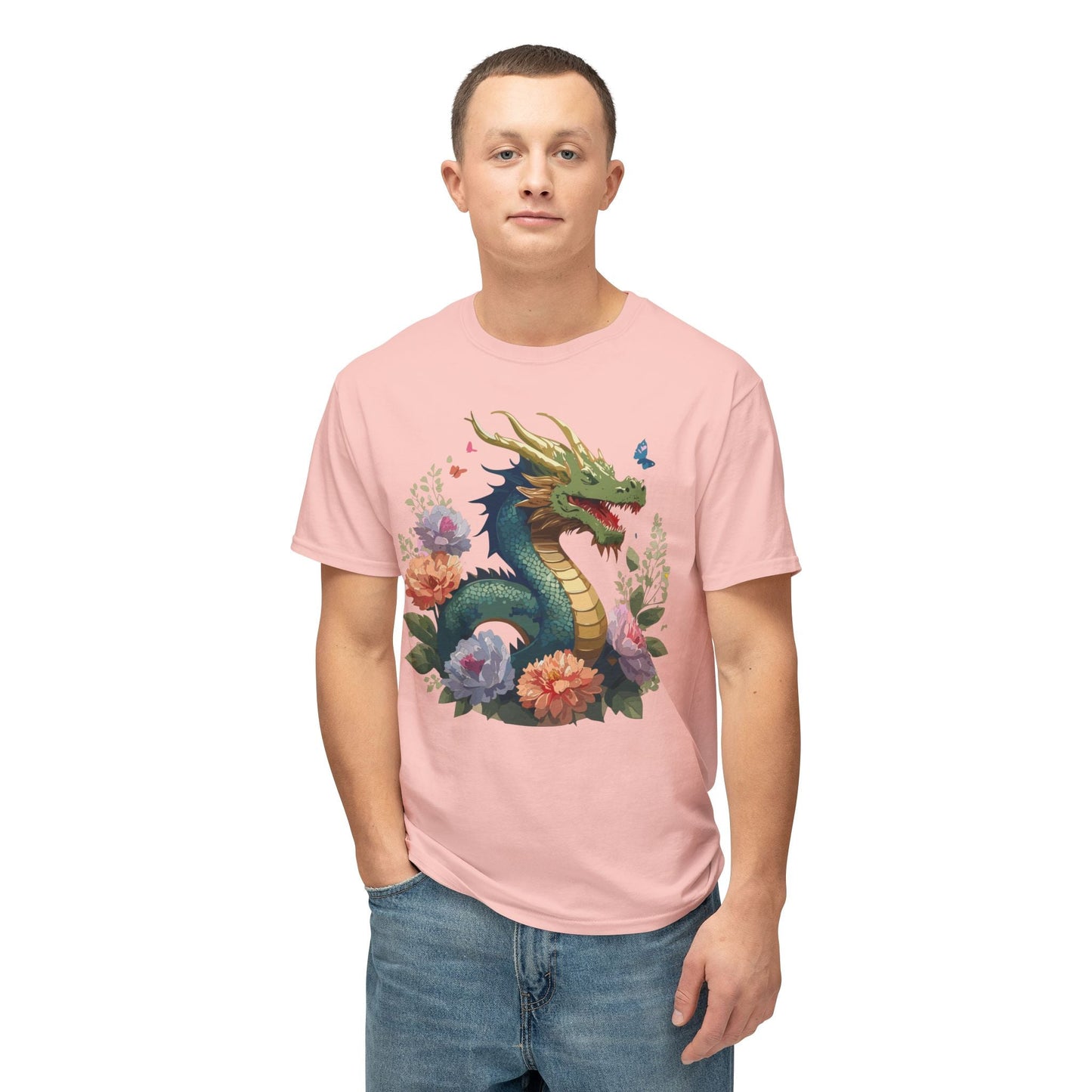 Dragon Art Print T Shirt Unisex HD Cotton Made In USA Full Color