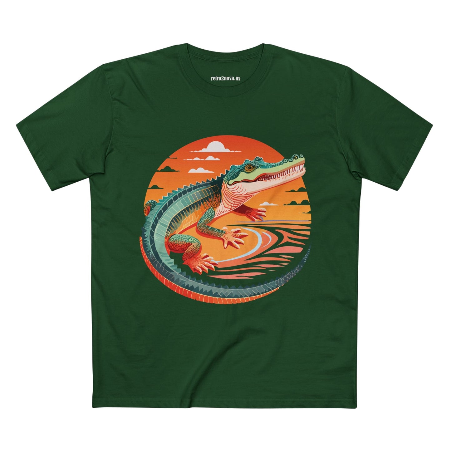 Unisex Crocodile Animal Shirt Premium Cotton Tee With Original Art Design From Retro2Nova Art Collection