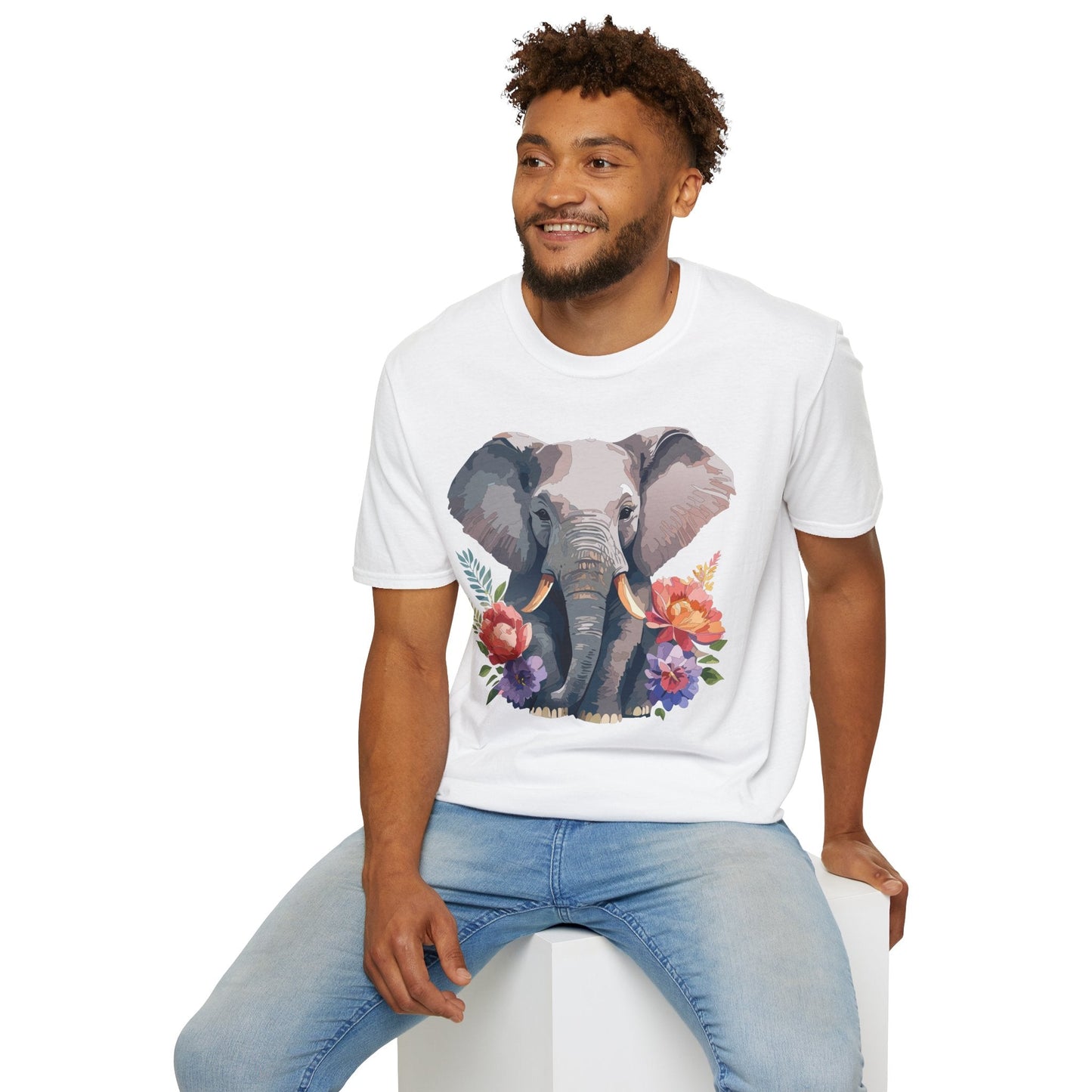 Elephant T Shirt Unisex Gildan Softstyle 64000 100 Percent Ring Spun Cotton Casual Tee