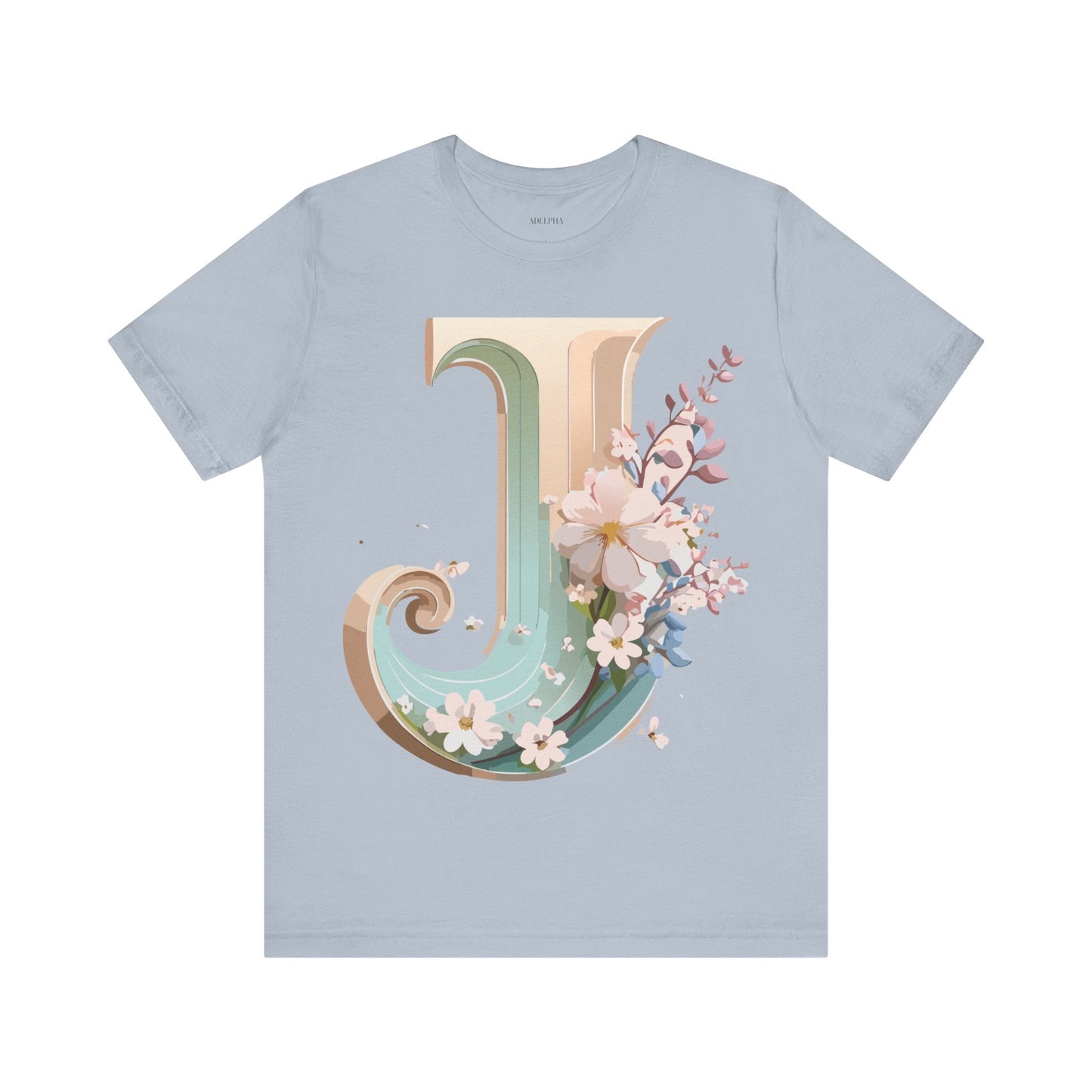 Adelpha Letter J Graphic Tee Unisex Jersey Short Sleeve Vintage Inspired Art Design Shirt