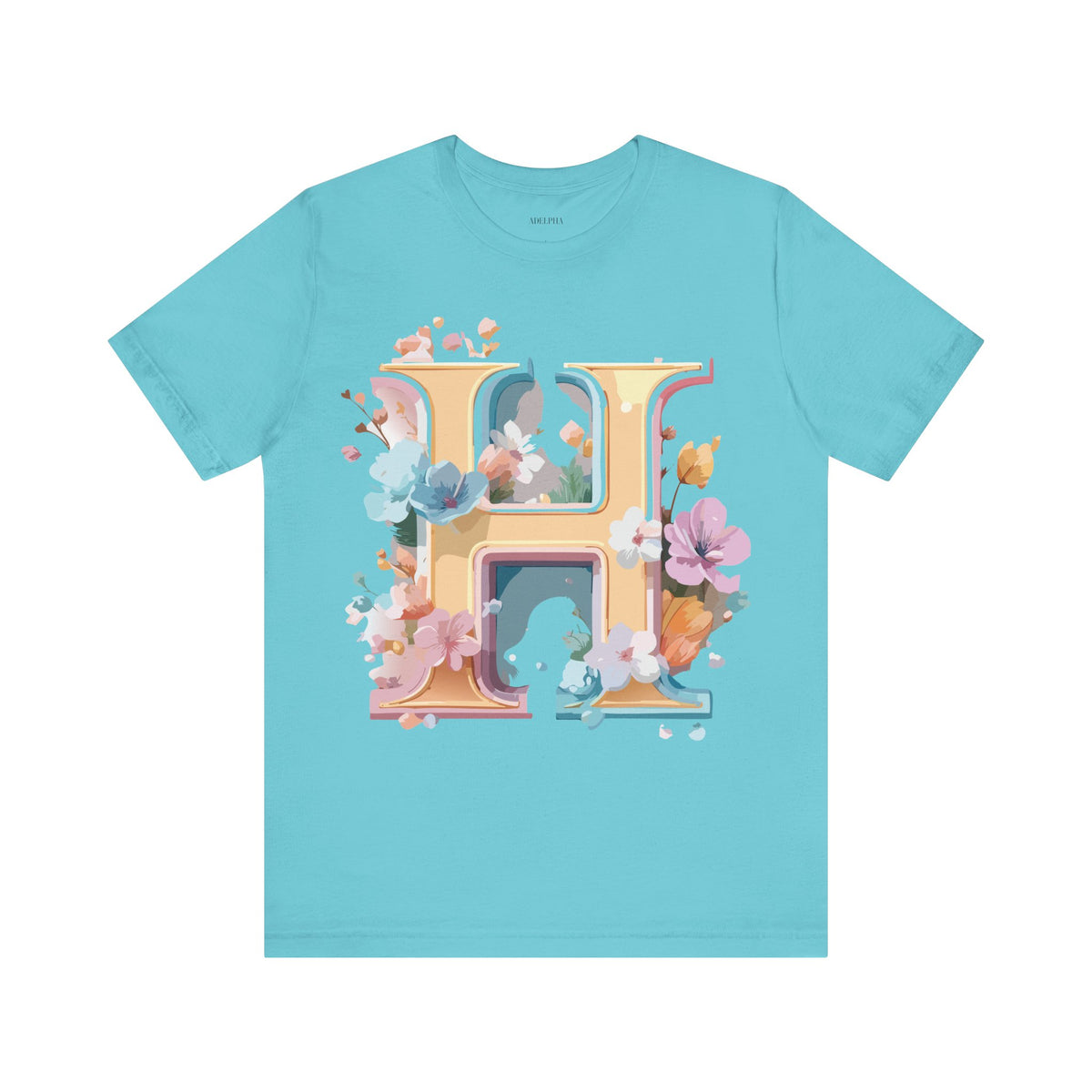 Letter H Graphic Unisex Cotton Bella+Canvas Tee with Art Letter Design