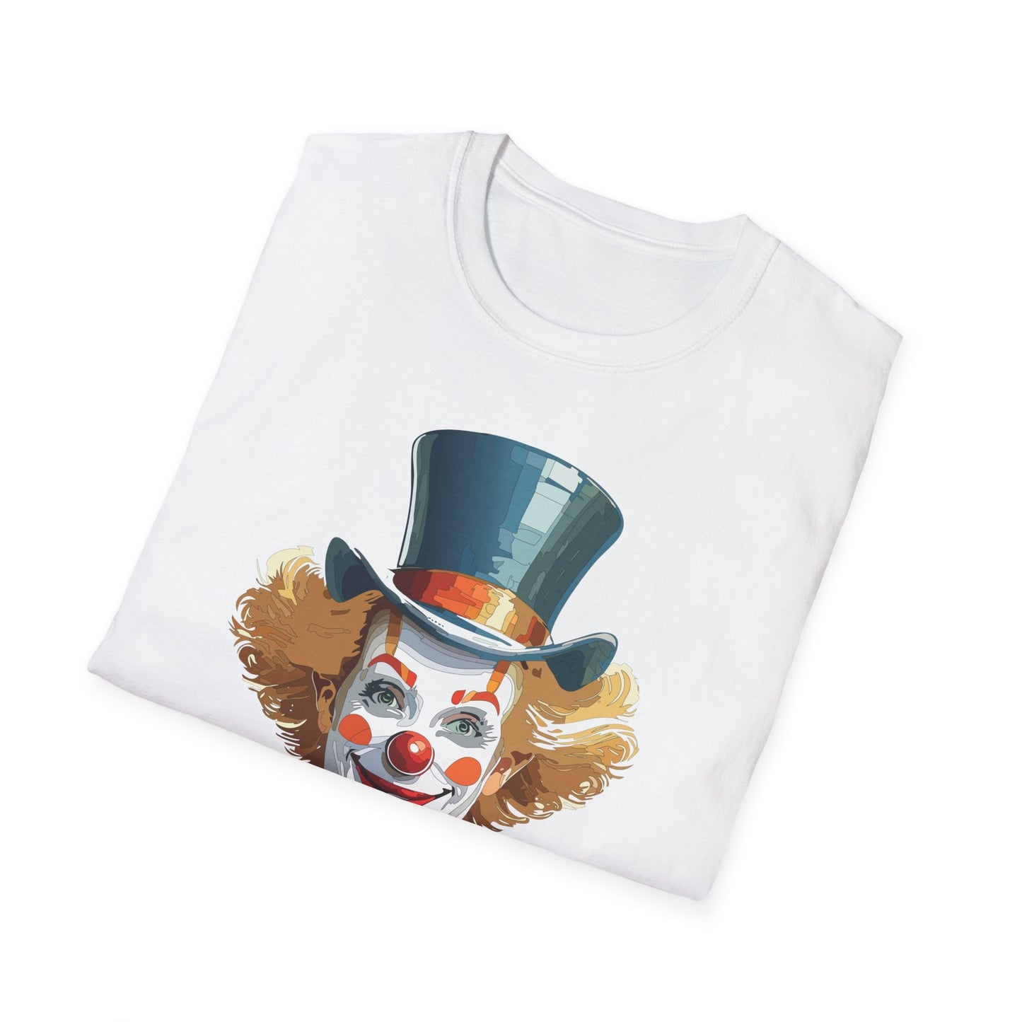 Funny Clown Shirt Unisex T Shirt Circus Style Tee With Scary Man Artwork Gildan 64000