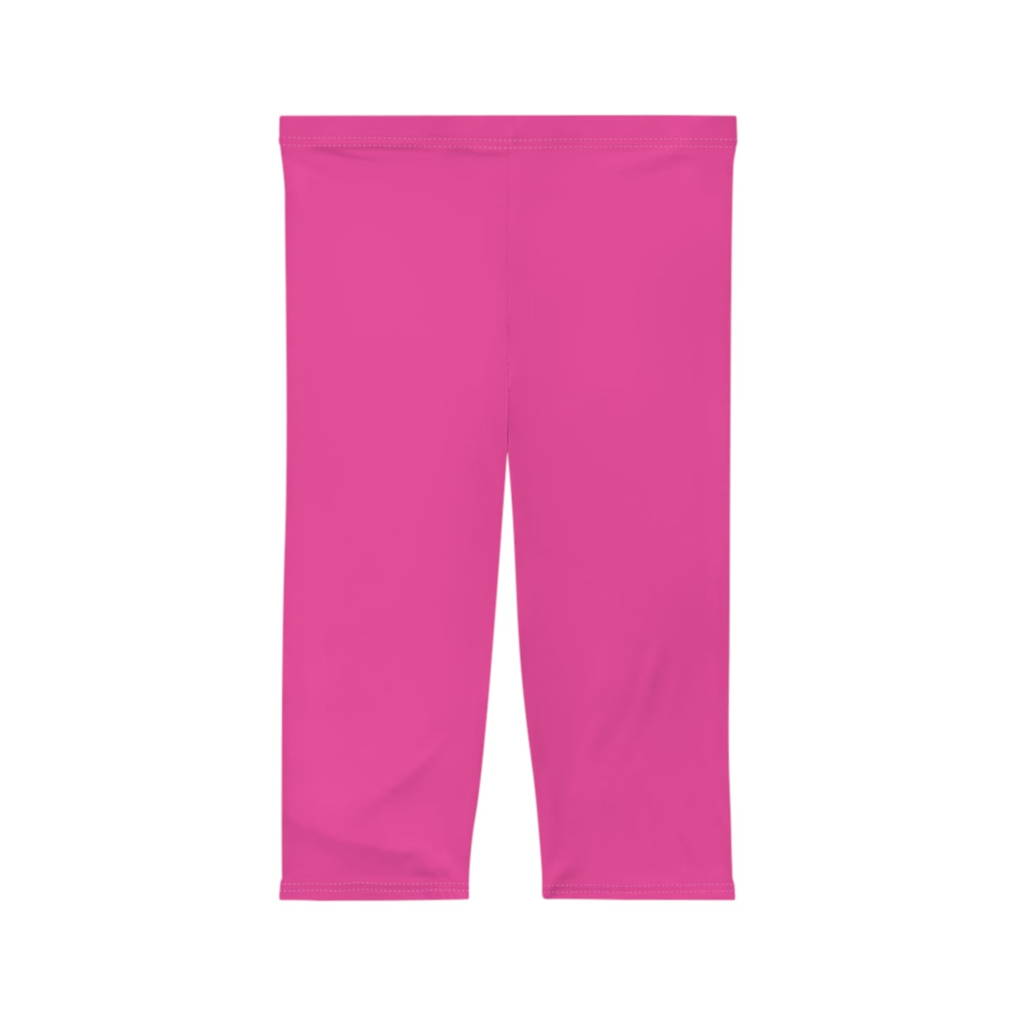 Deep Pink Color Women's Brushed Suede Poly Span Casual Capri Leggings XS-2XL