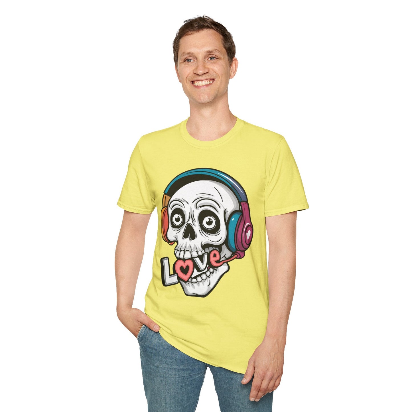 Skull Tee Shirt Unisex Skeleton Shirt With Skull Artwork Gildan Softstyle Cotton Tee