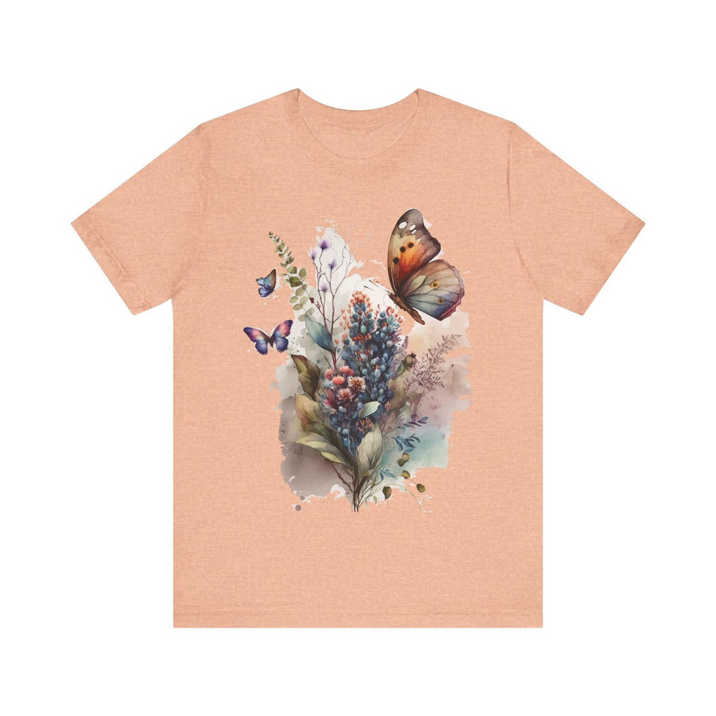 Cotton Tee Shirt with Butterfly Prints