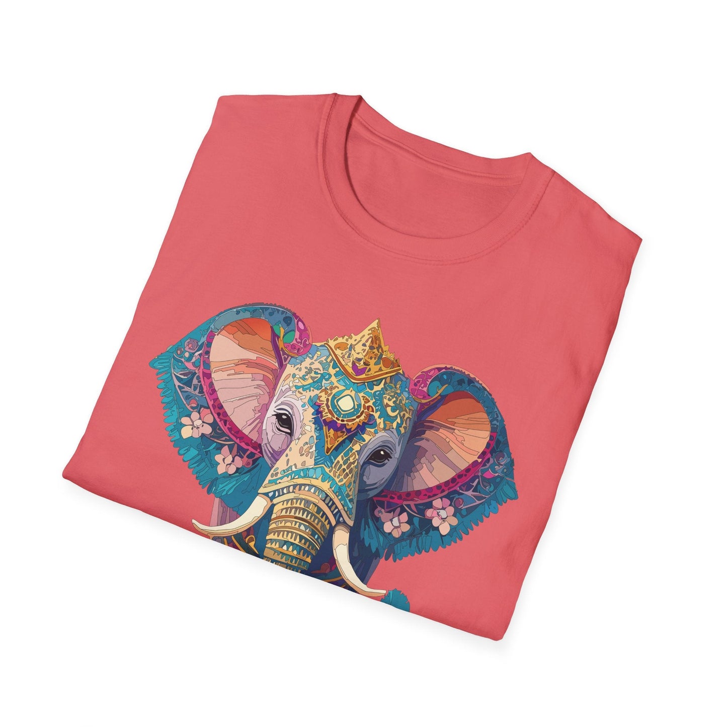 Elephant Shirt Unisex Animal Tee Softstyle 100 Percent Ring Spun Cotton Gildan 64000